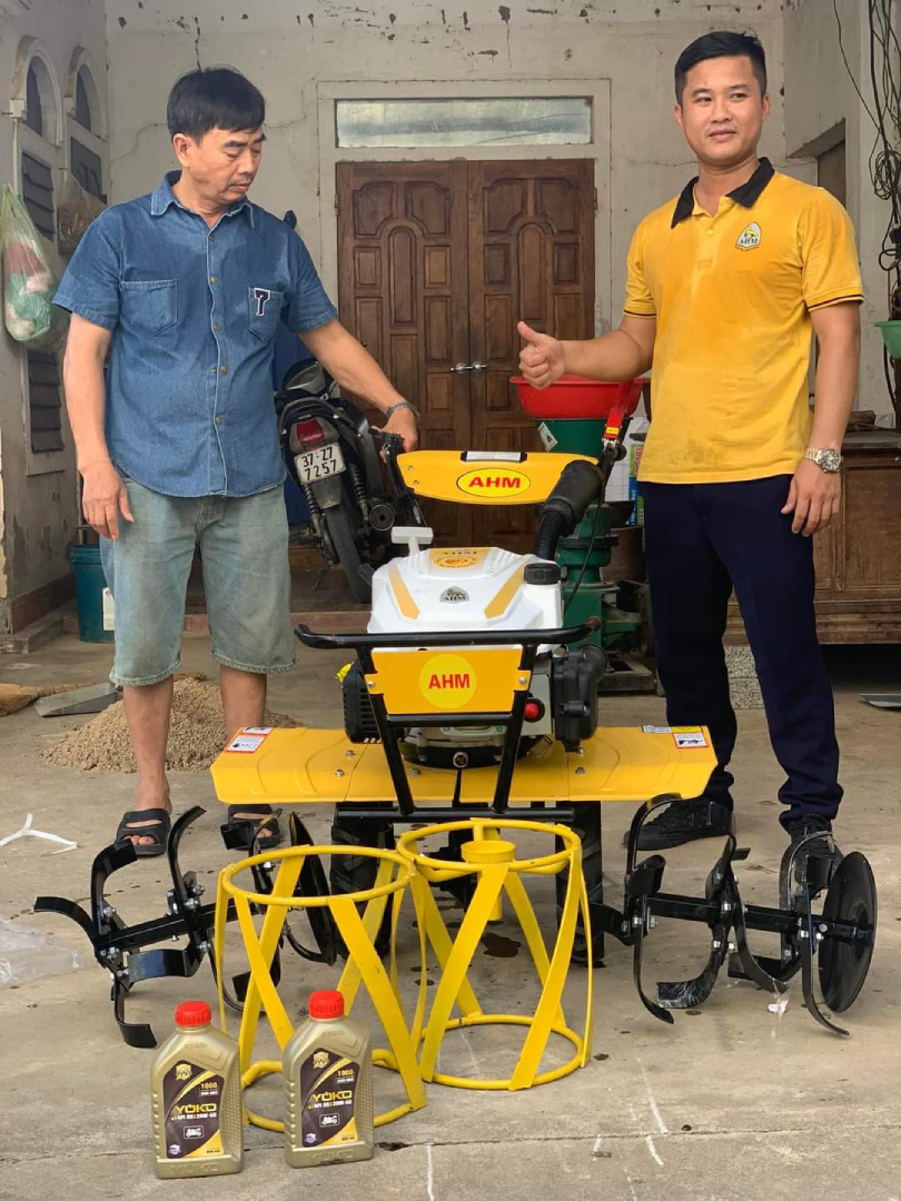 Máy úp trục đứng AHM bản tay ga